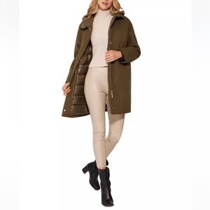 Norwegian Wool Cashmere Wool Hooded Down Parka, No Belt, Size M NWT $1,695